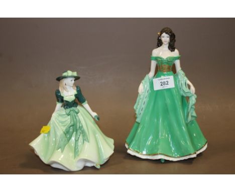 A COALPORT ELISA FIGURINE TOGETHER WITH A ROYAL WORCESTER HOLLY FIGURINE  (2)