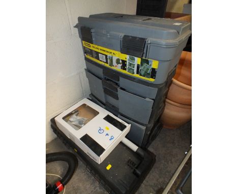 A TOOL TROLLEY, TOOLBOX AND WATERFALL TAP