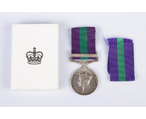 A George VI General Service medal with Malaya clasp, awarded to Private H Chapman, 22383540, King's Own Yorkshire Light Infan