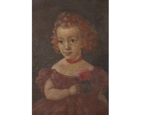 A 19th century unframed oil on canvas, portrait of a young girl. Signed Grindley/Grindlay and dated 1872. 61cm x 51cm.