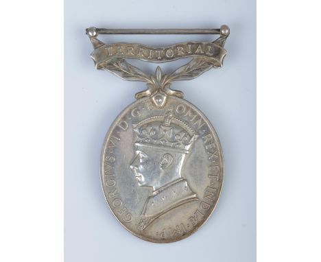 A George VI Territorial Army Efficiency medal, awarded to Sergeant G Jones, 1461649, Royal Artillery.