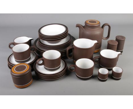 A quantity of Hornsea Pottery Contrast and Contour pattern tableware.