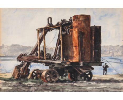 American, 1898-1954The Steam Shovel  Signed Reginald Marsh (lr) Watercolor and pencil on paper Sight 13 1/4 x 19 1/4 inches (