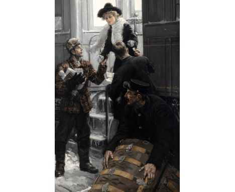 American, 1883-1960The Arrival, 1911Signed P.V.E.IVORY and dated 11 (lr)Oil on canvas36 x 24 inches (91.4 x 61 cm)(Framed 45 