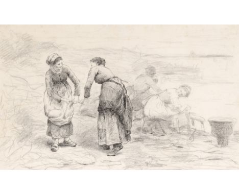 American, 1839-1924Laundry Day Inscribed indistinctly (uc)Crayon and ink on paper11 3/8 x 18 inches (28.9 x 45.7 cm)Provenanc