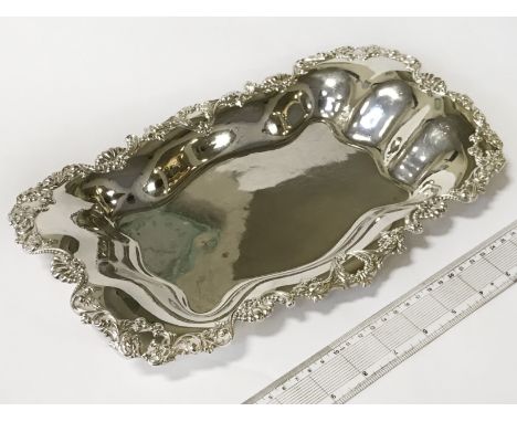 STERLING SILVER BREAD DISH - 32 CMS X 20 CMS