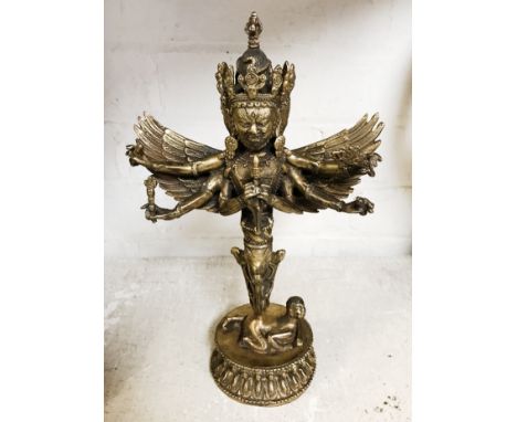 BRONZE MULTI ARM FIGURE - 28 CMS