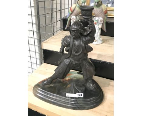 JAPANESE WARRIOR CANDLESTICK - 41 CMS 