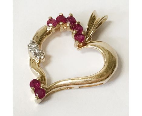 14CT RUBY &amp; DIAMOND PENDANT