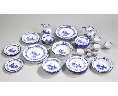 Royal Doulton "Norfolk" pattern dinner service, comprising dinner plates, side plates, bread plates, soup bowls, fruit bowls,