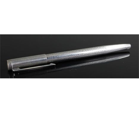 Biromatic pen, in engine turned stainless steel