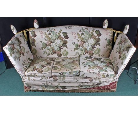 Early 20th Century drop end sofa, with rope tied drop sides