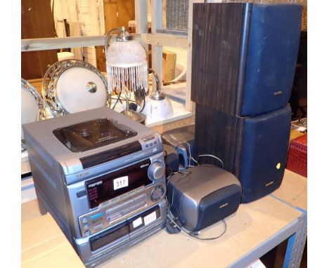 Aiwa super T bass play CD midi system with speakers  CONDITION REPORT: All electrical items in this lot have been PAT tested 