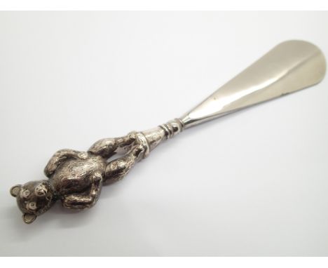 Silver hallmarked teddy bear shoe horn