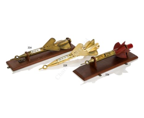 A NEW YACHT LOG BY EDWD MASSEY, PATENTEE, LONDON, CIRCA 1875 the fins each stamped with trademark, enamelled triple dial plat