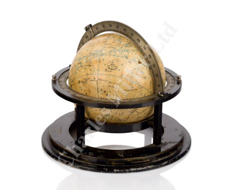 A THIRD REICH KRIEGSMARINE SUBMARINE STAR GLOBE PUBLISHED BY ERNST SCHOTTE &amp; CO. the 6in. globe with white gores with blu