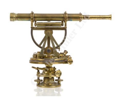 A SURVEYING THEODOLITE BY TROUGHTON &amp; SIMMS, LONDON, CIRCA 1820 with 1in. telescope and bubble level, over 5½in. arc with