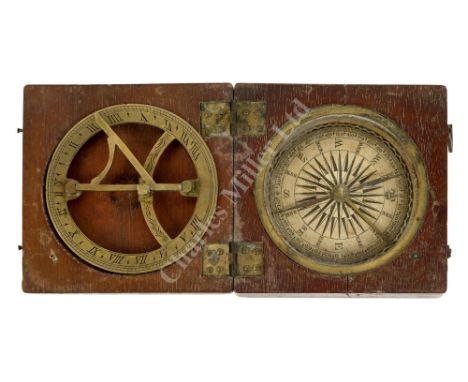 A POCKET COMPASS SUNDIAL BY WILLIAM SIMMS, BIRMINGHAM/LONDON, CIRCA 1800 the 2in. paper dial signed W. Simms , on outer edge 