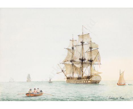 δ WILLIAM M BALL (BRITISH, 1923-2008) Studies of Napoleonic frigates Each signed 'William M Ball' (lower right) Watercolour 8