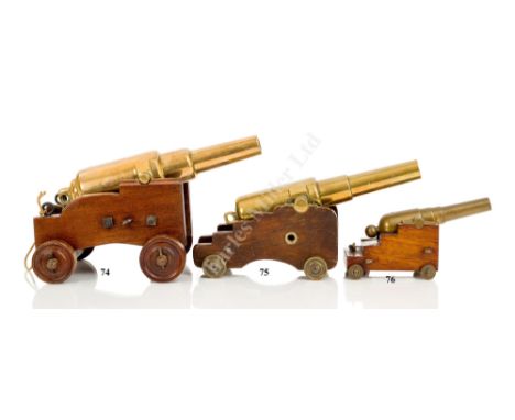 A 19TH CENTURY ½IN. BORE MODEL FOR A MUZZLE-LOADING NAVAL GUN OF CIRCA 1880 the 9¼in. three-stage barrel with touch hole, mou