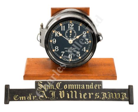 A US NAVY MARK I DECK CLOCK BY SETH THOMAS, CIRCA 1941 the 5½in. black dial with Arabic numbers and luminous hands, signed as