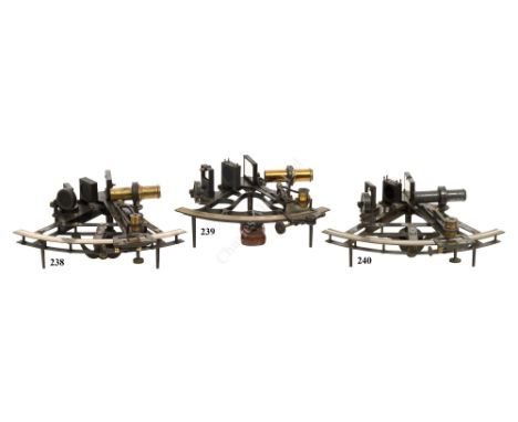 A 7IN. RADIUS MICROMETER SEXTANT BY HEATH &amp; CO., LONDON, CIRCA 1933 the oxidised brass bell-frame with polished arc signe