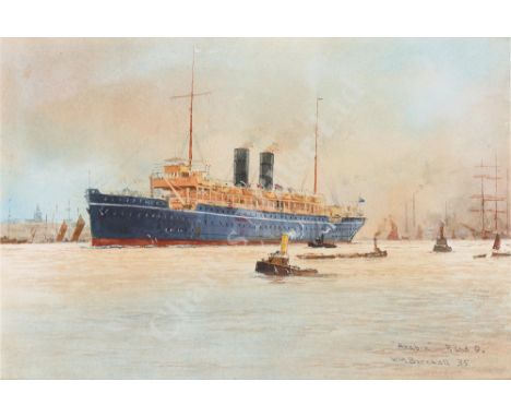 WILLIAM MINSHALL BIRCHALL (BRITISH, 1884-1941) The P&amp;O Liner 'Arabia' Signed and dated in pencil 'WM Birchall 35' (lower 