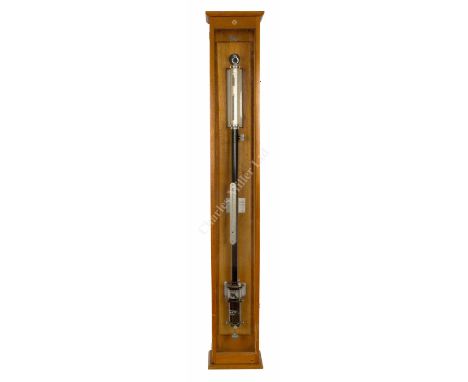 A FORTIN-TYPE BAROMETER BY PHILIP HARRIS LTD, BIRMINGHAM, CIRCA 1950 with black enamelled brass shaft with silvered scales an