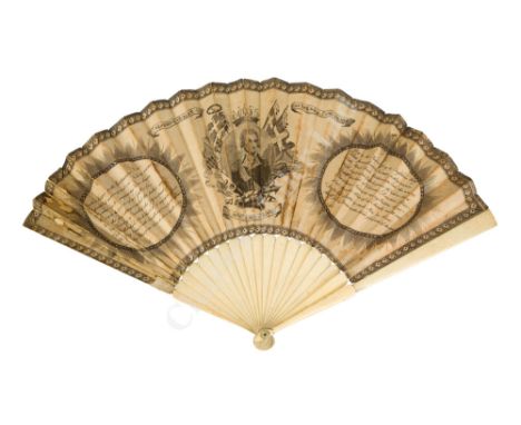 NELSON &amp; THE BATTLE OF THE NILE, 1798 a commemorative paper fan titled Glorious Victory of the Nile, 1st August 1798 , th