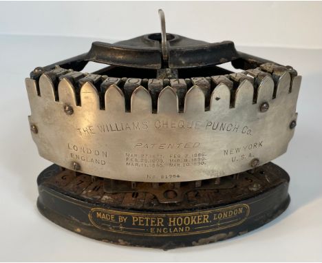 The William cheque punch &amp; co machine made by Peter hooker London [18x11.5cm] 
