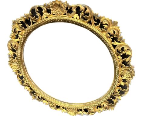 Vintage Ornate gilt framed circular shaped mirror, in the manner of regency era. [72cm diameter] 