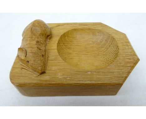 'Mouseman' oak pin tray by Robert Thompson of Kilburn, L10cm  Condition Report Click here for further images, condition, auct