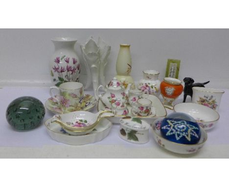 Decorative china, Portmeirion, Crown Ducal, Royal Worcester, Beswick dog, etc.