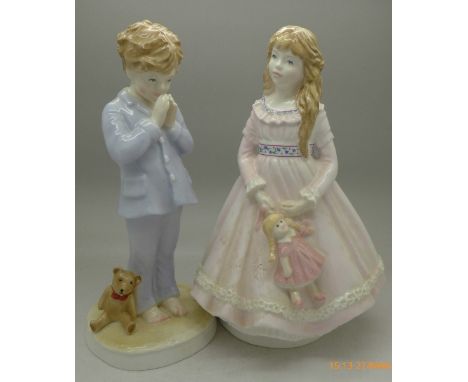 Two Royal Worcester figures, I Dream and I Pray..., both limited edition