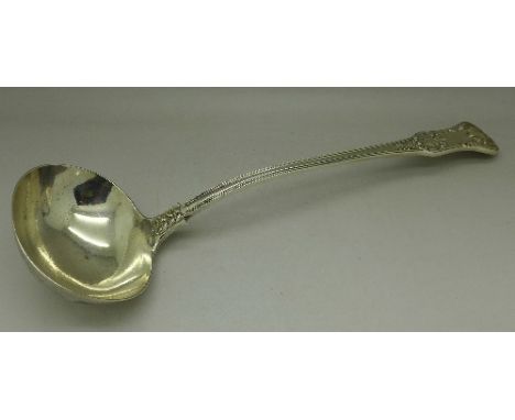 A Victorian silver ladle, London 1839, Bateman & Ball, 331g