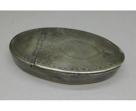 An Irish silver snuff box, Dublin 1796, James Keating