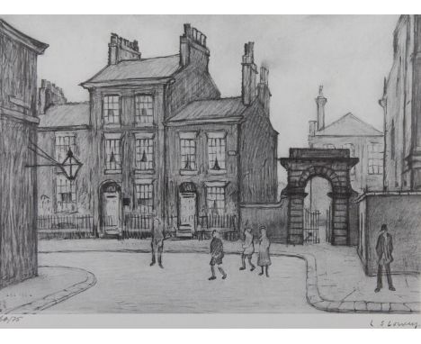Laurence Stephen Lowry, RBA, RA (British, 1887-1976) - 'County Court Salford'Pencil signed limited edition print, 64/75, 28x3