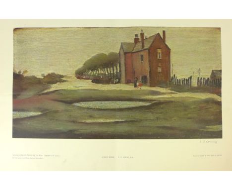 Laurence Stephen Lowry, RBA, RA (British, 1887-1976) - 'Lonely House'Pencil signed print, 26x49cm, unframed 