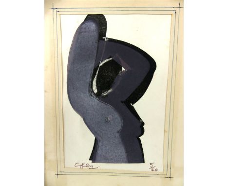 Geoffrey Key (British, b. 1941) - 'Torso' Overpainted signed limited edition print, numbered 5/20, 15x10cm
