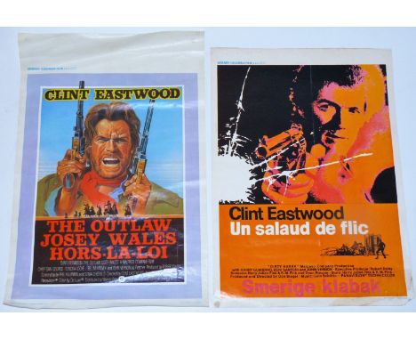 Two Belgium Movie Posters Starring Clint EastwoodIncludes The 1971 Action Crime Thriller 'Un Salaud de Flic' (Dirty Harry) Po