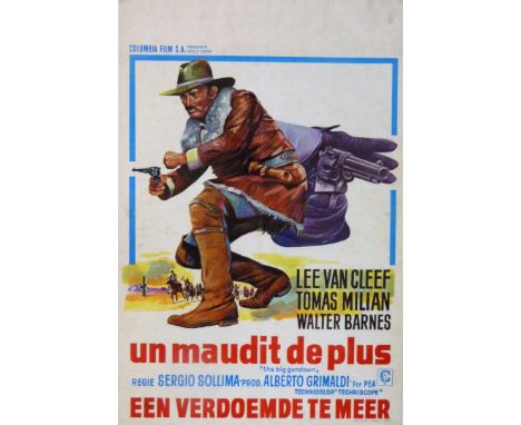 Four Belgium Movie Posters Starring Lee Van Cleef14 x 21inch. Includes The 1966 movie 'Un Maudit de Plus' (The Big Gundown) I