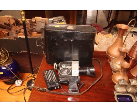 A Bolex cine camera in fitted case