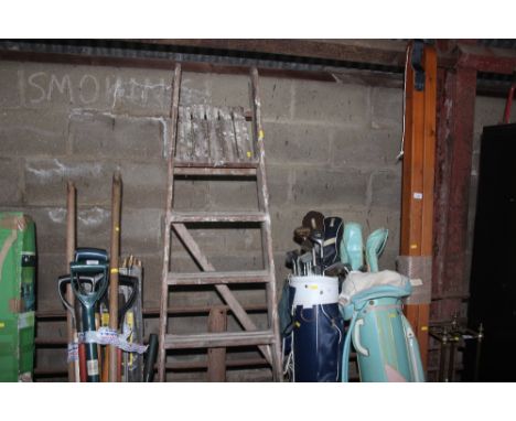 A wooden step ladder