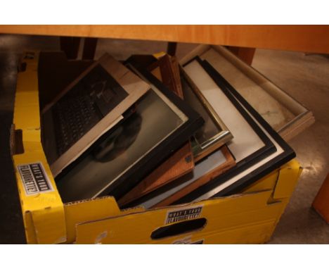 A box of various pictures and prints 