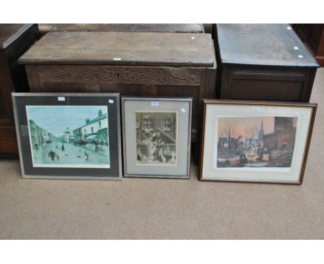 TOM DODSON (1910-1991); signed limited edition colour print, 'The Pawn Shop', numbered 282/850, 32 x 23cm, a further example 