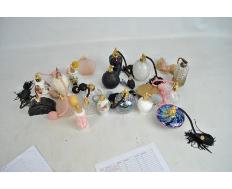 A collection of glass and ceramic atomisers, also with compacts.