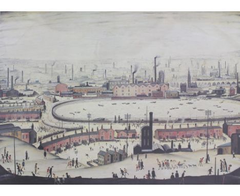 LAURENCE STEPHEN LOWRY RBA RA (1887-1976); a signed limited edition print, 'The Pond', signed in pencil lower right, with FAT