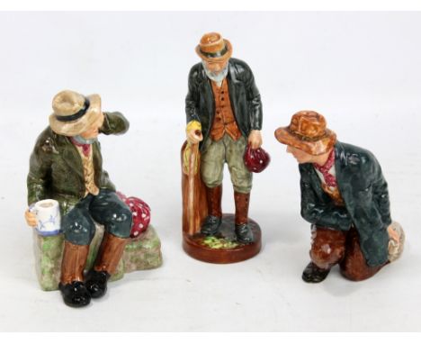 Three Royal Doulton figures; HN2053 'The Gaffer', HN2043 'The Poacher', and HN2042 'Owd Willum', height 17cm (3). CONDITION R