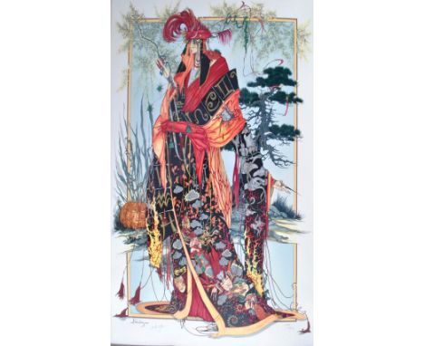 JC GRAHAM ILLINGWORTH (born 1953); a signed limited edition coloured print, elaborate figure in costume, signed lower left nu