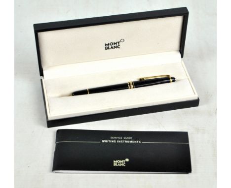 A cased Mont Blanc Meisterstuck-Pix fibre tip pen with service guide. CONDITION REPORT: Very light surface wear, a few light 